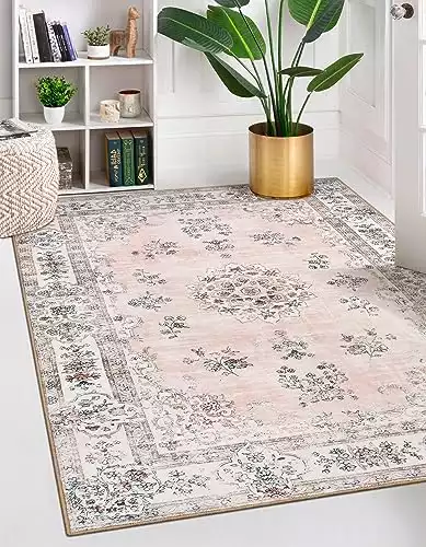 Peach Pink Boho Rug