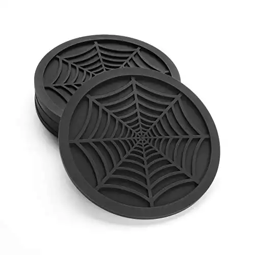 Six Silicone Spider Drink Coasters