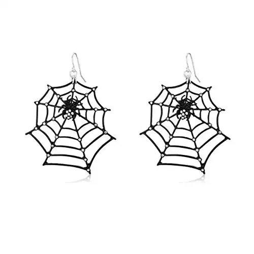 Big Spider Web Rhinestone Earrings