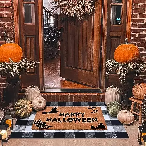 Halloween Doormat With A Plaid Rug