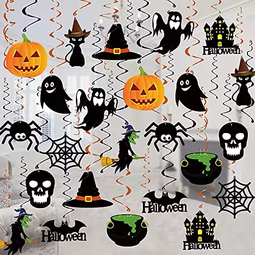 36 Pieces of Halloween Hanging Swirl Decorations