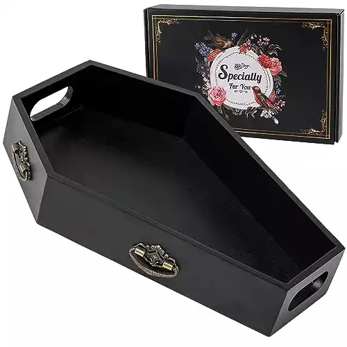 Spooky Wooden Coffin Tray