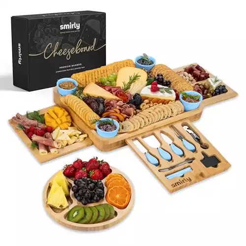 Bamboo Cheese and Charcuterie Board Gift Set