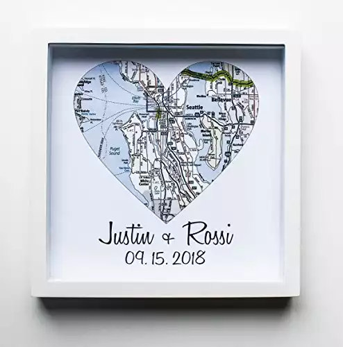 We Were Married Here - Personalized Heart Map