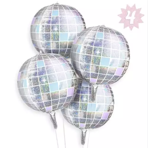 Iridescent Disco Ball Foil Balloons