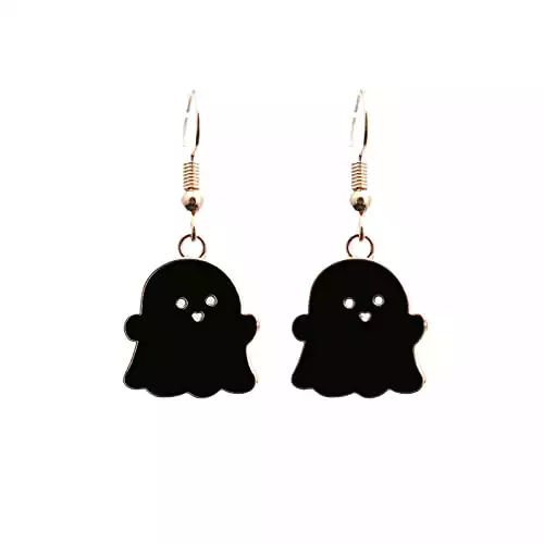 14K Gold Plated Spooky Ghost Halloween Earrings