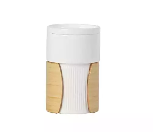 Mug with a Lid and Insulated Bamboo Handle