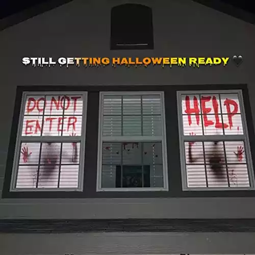 Two Halloween Giant Bloody Window Posters