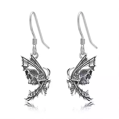 Skull-Moth-Shaped Earrings