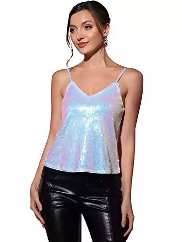 Sequined Holographic Camisole Top