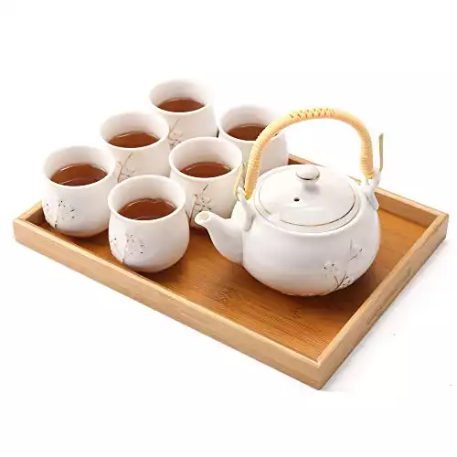 Japanese White Porcelain Tea Set