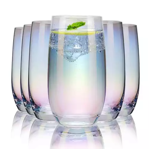 Set of Six Iridescent Drinking Glasses