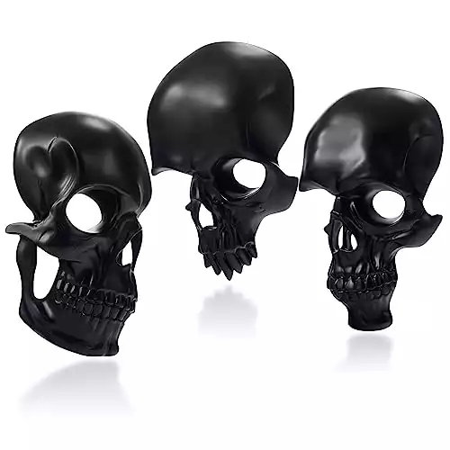 Set of Three Spooky Black Skulls