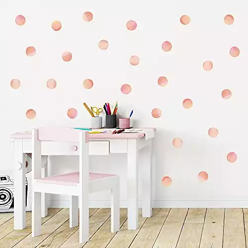 Peach Polka Dots Wall Decals Stickers