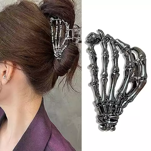 Skeleton Hand Metal Hair Clip