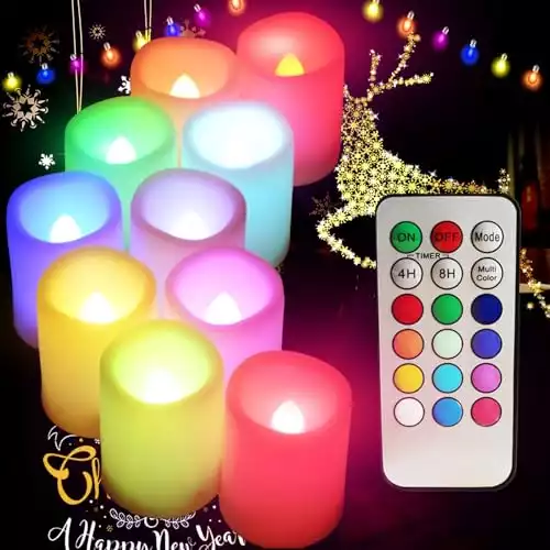 Colored Flameless Candles with Timer and Remote Control