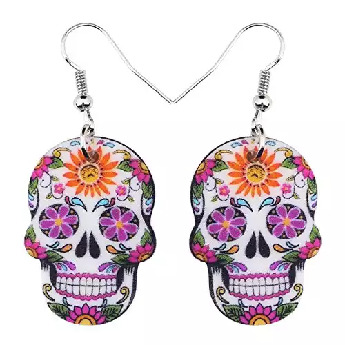 Cute Halloween Sugar Skull Earrings