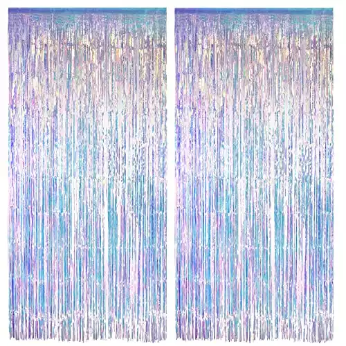 Iridescent Party Streamers Backdrop