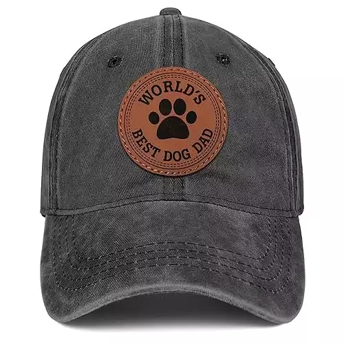 "World's Best Dog Dad Ever" Black Trucker Hat