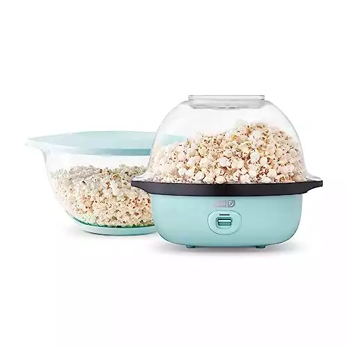 Deluxe Stirring Popcorn Maker with Large Lid for Serving Bowl