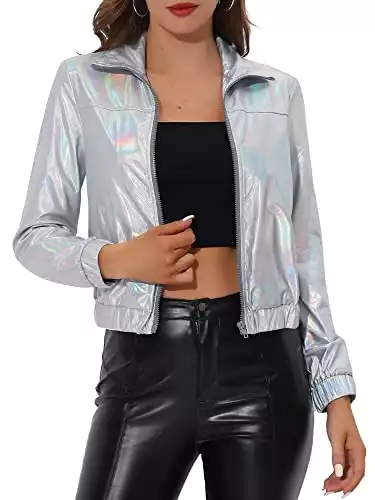 Holographic Shiny Long Sleeve Jacket