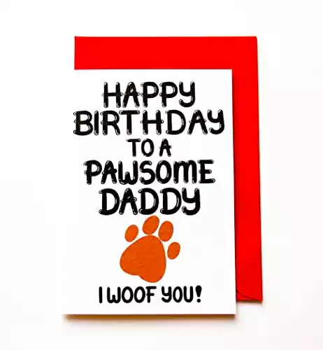 Pawsome Dog Dad Birthday Card