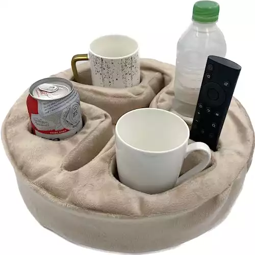 Couch and Bed Cup Holder Pillow