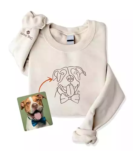 Custom Embroidered Dog Mom Sweatshirt