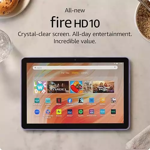 Amazon Fire HD-10 Relaxation Tablet With Crystal Clear Screen