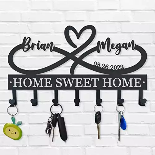 Personalized Wedding Gift - Key Holder for Wall