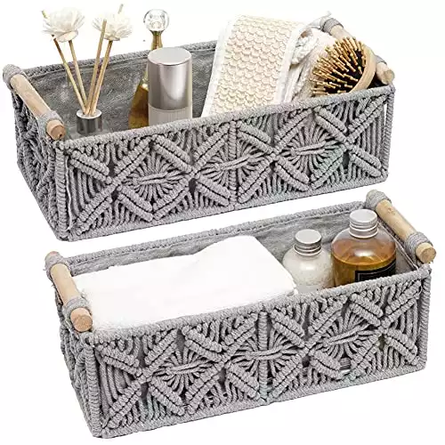 Macrame Storage Basket Boho Deco