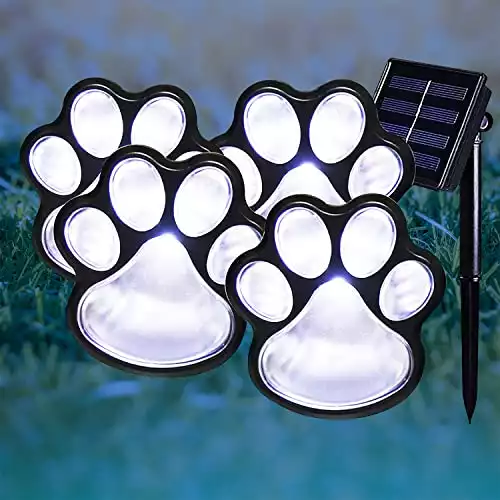 Solar Paw Print Outdoor Lights